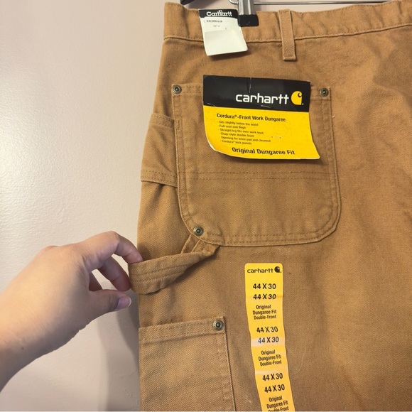 Carhartt Condura Frontwork Dungaree Pants Brown  Mens Size 44x30 - Picture 5 of 9